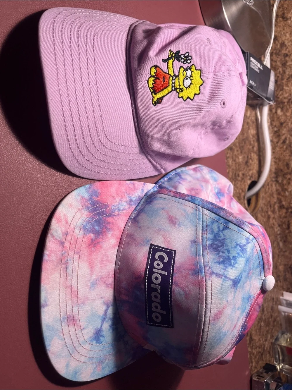Kids Pink Character Baseball Cap & Tie-Dye Colorado Cap Set